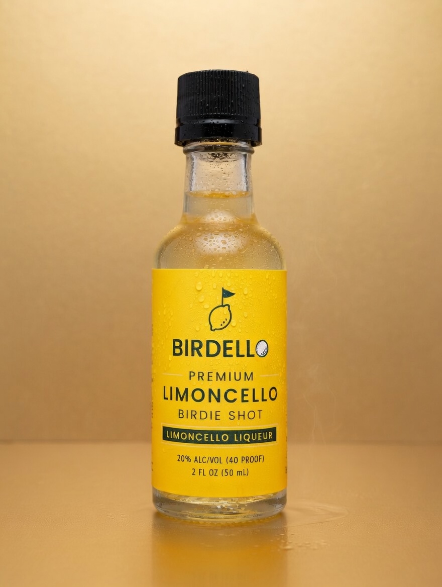 Birdello 50 mL premium limoncello birdie shot bottle